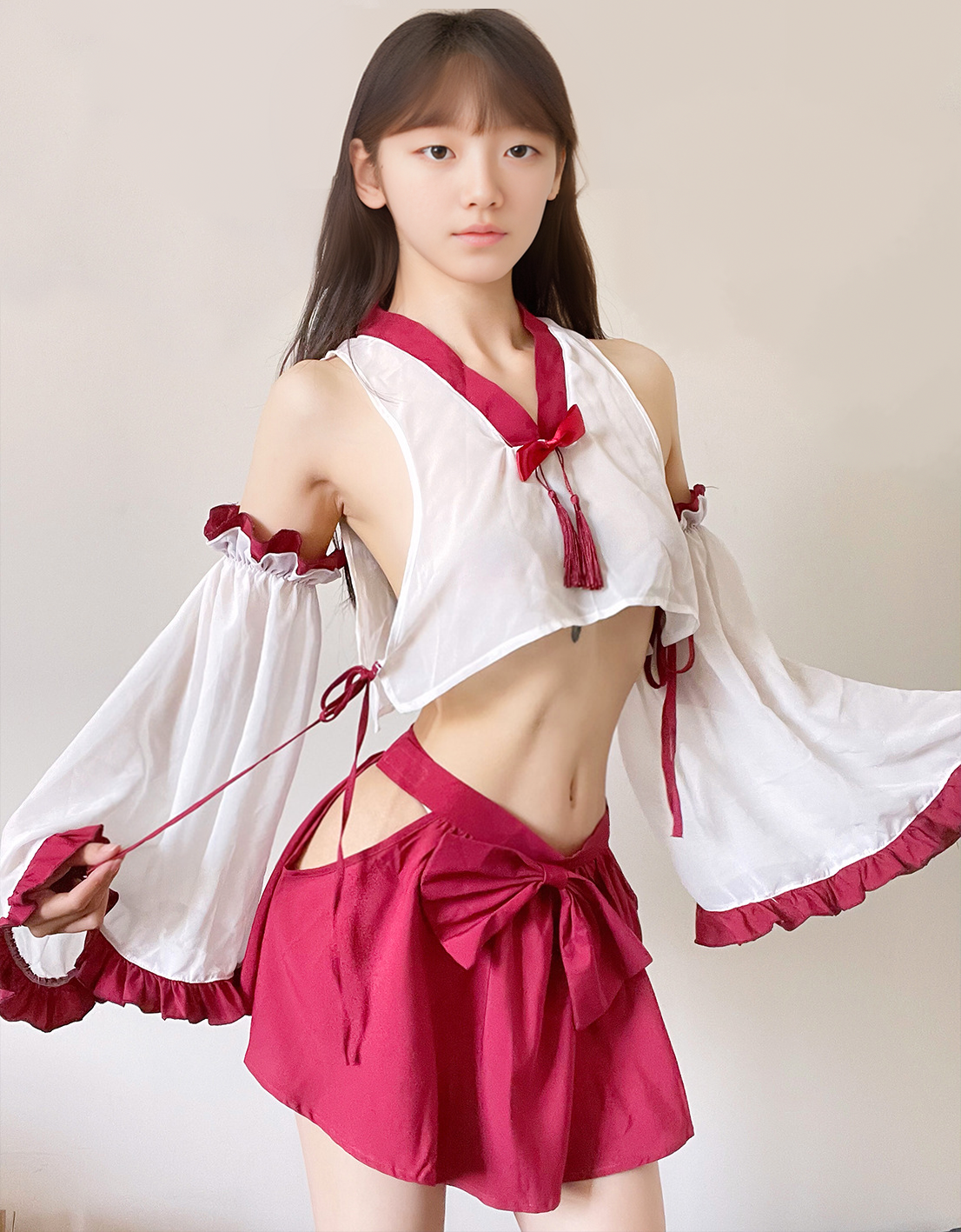 Japanese Cute Miko Cosplay Lingerie