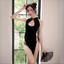 High Slit Transparent Sexy Chinese Cheongsam