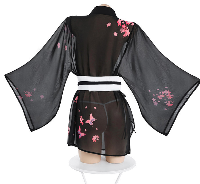 Japanese Retro Cherry Blossom Kimono Set