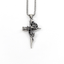 Gothic Vintage Rose Cross Titanium Steel Necklace