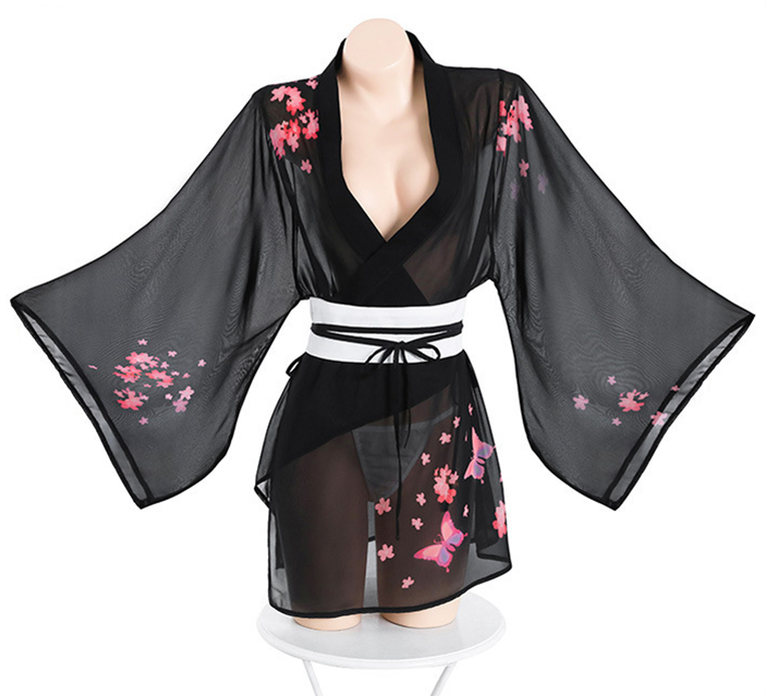 Japanese Retro Cherry Blossom Kimono Set