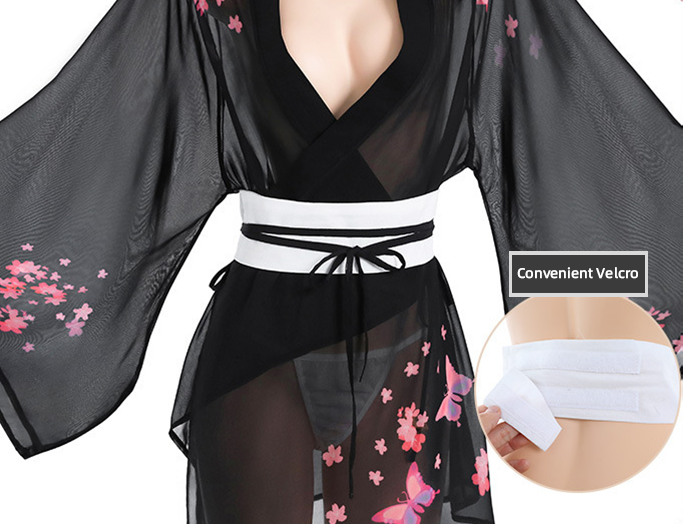 Japanese Retro Cherry Blossom Kimono Set