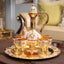 Vintage Metal Coffee Pot Set Turkish Tea Set with 6 Luxury Coffee Cups & Craft Tea Tray Teapot