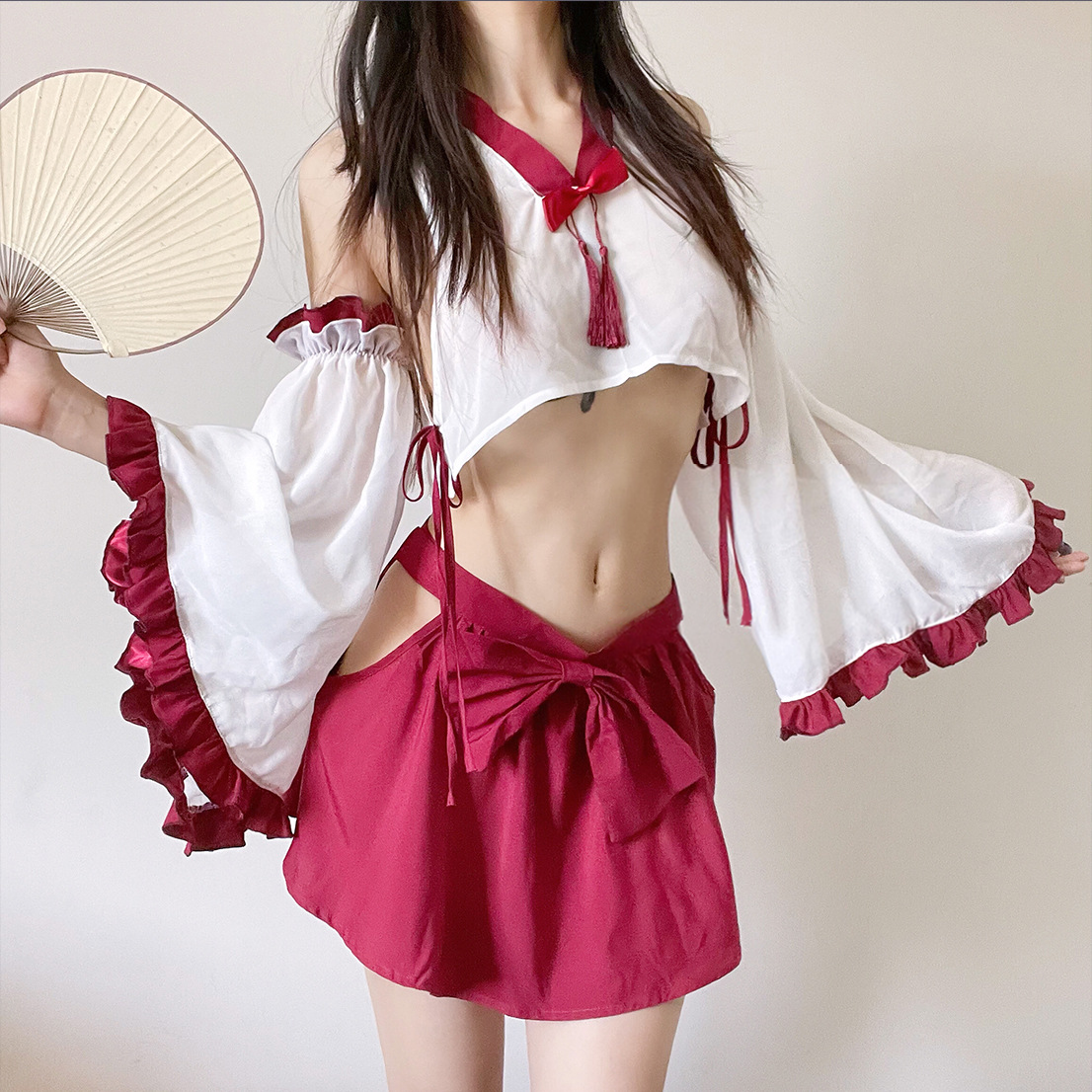 Japanese Cute Miko Cosplay Lingerie