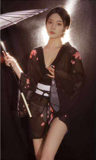 Japanese Retro Cherry Blossom Kimono Set