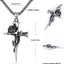 Gothic Vintage Rose Cross Titanium Steel Necklace