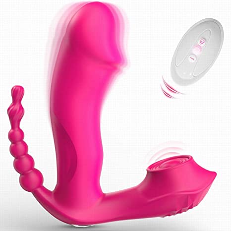 Outdoor G Spot Clitoral Anal Waterproof Rechargeable Vibrator 3 in 1 with 7 Vibration Modes