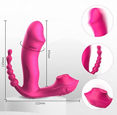 Outdoor G Spot Clitoral Anal Waterproof Rechargeable Vibrator 3 in 1 with 7 Vibration Modes