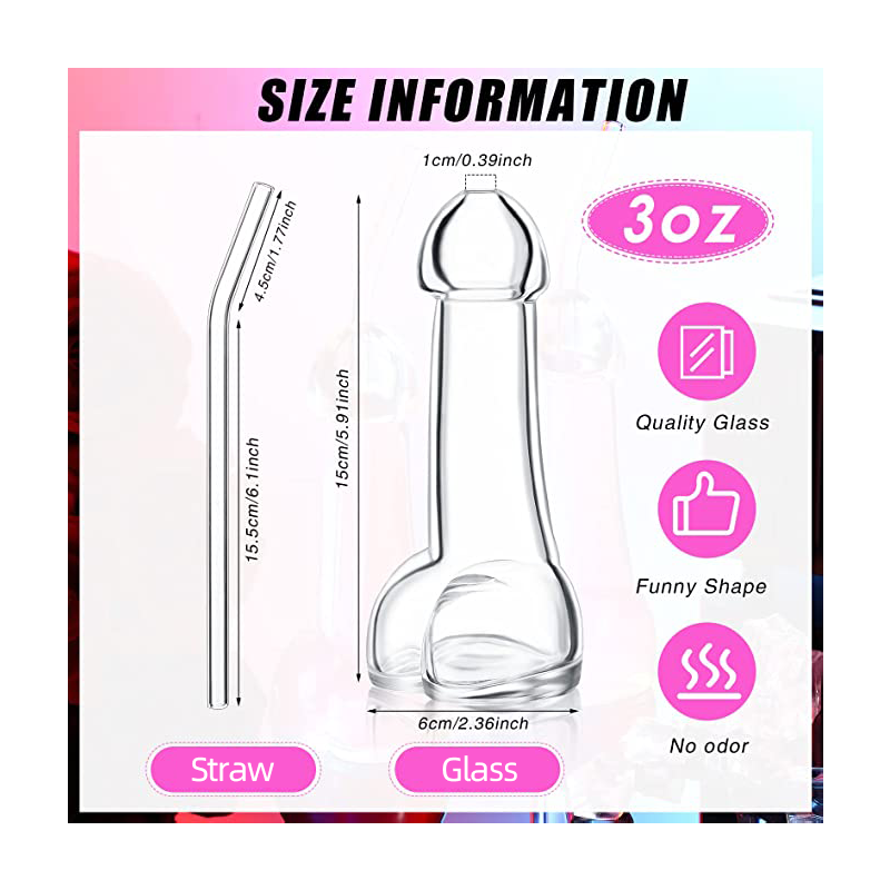 Funny Penis Shaped Cocktails Wine Glasses For Bar, Night Club And Party