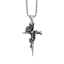 Gothic Vintage Rose Cross Titanium Steel Necklace