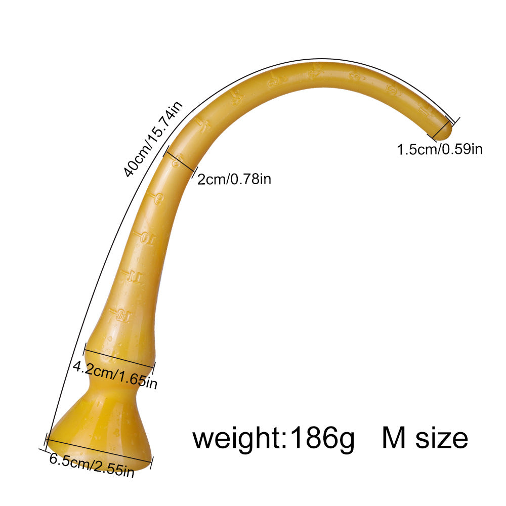 Super Long Soft Anus Depth Measuring Anal Plug Whip