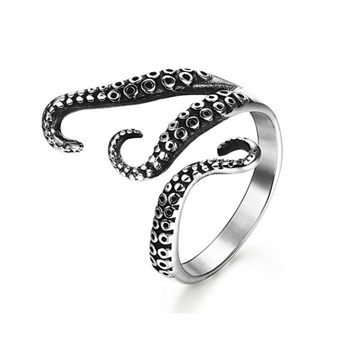 Trendy Cthulhu Octopus Three Tentacles Ring