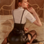 Seductive Role Play Teacher Uniform Shirt Leather Skirt