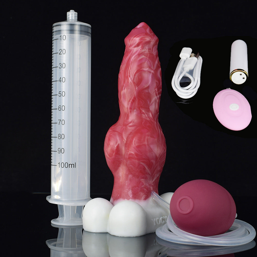 【Monster Wolf Sex Toys】Wolf Penis Injection Vibrator Dildo