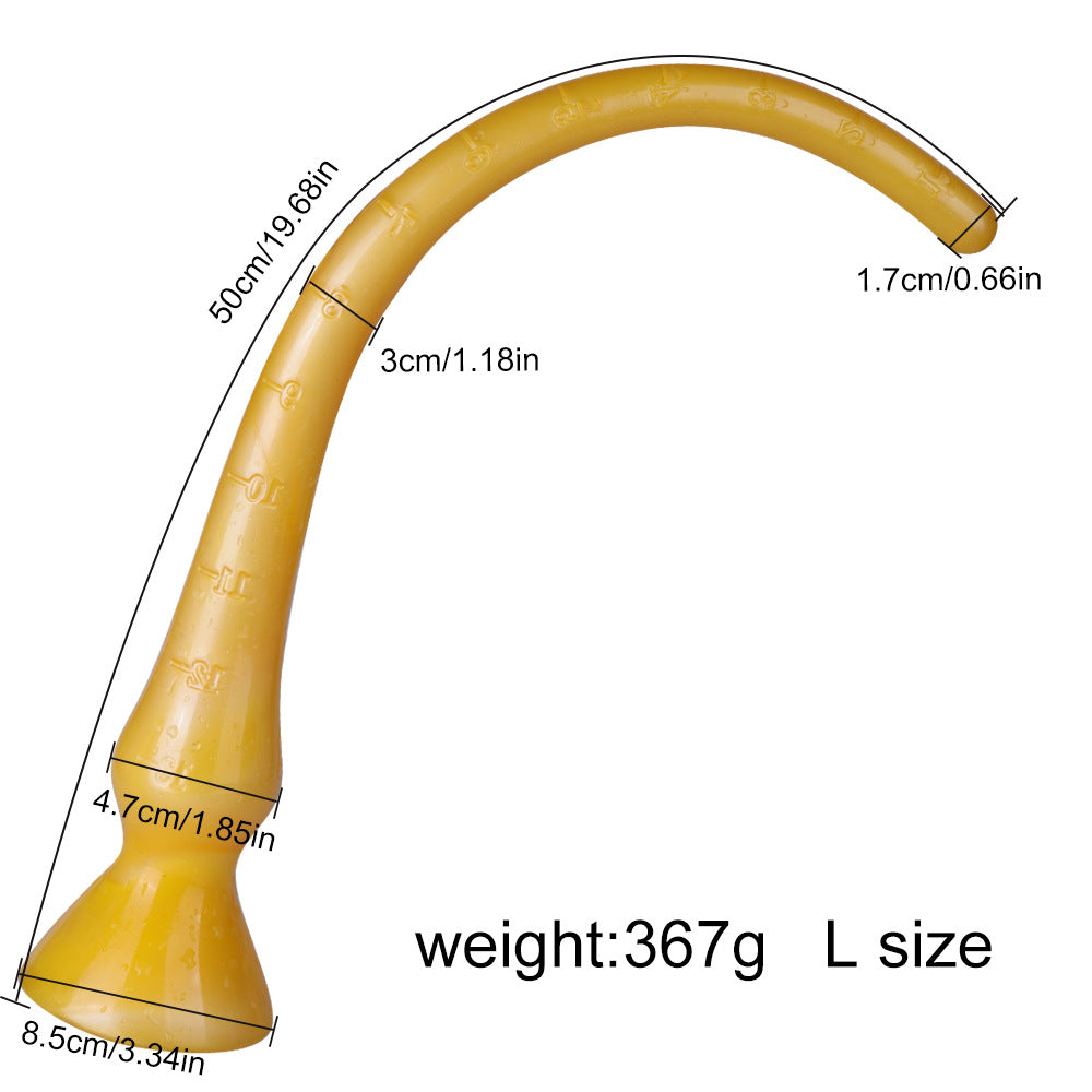 Super Long Soft Anus Depth Measuring Anal Plug Whip