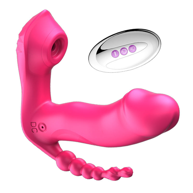 Outdoor G Spot Clitoral Anal Waterproof Rechargeable Vibrator 3 in 1 with 7 Vibration Modes