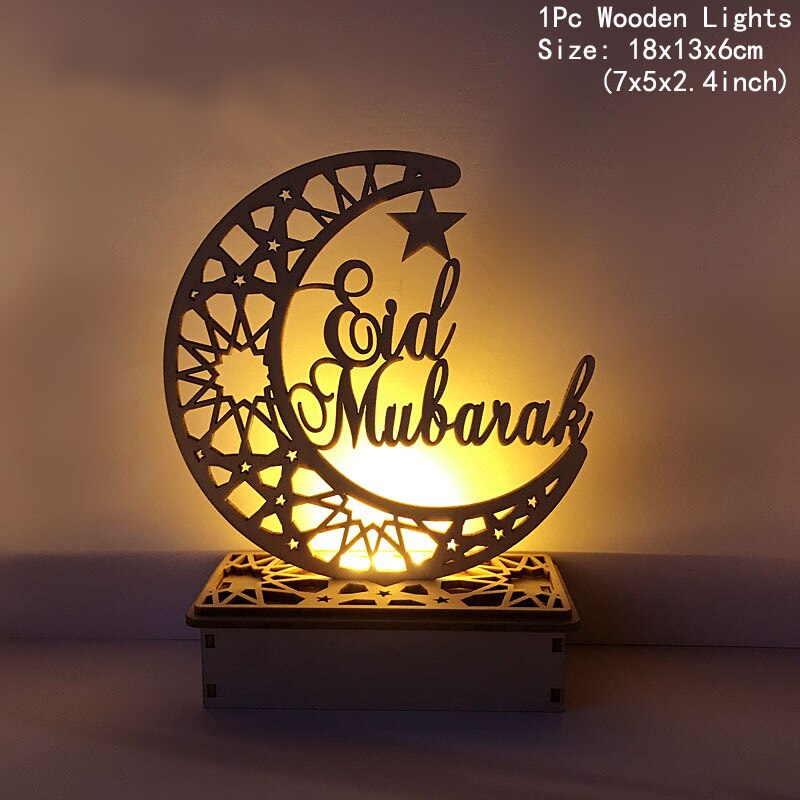 Ramadan Decoration Festival Wooden Moon Star Lights Deco Bedroom Decoration Ramadan 2023 Ramadan Party Lighting Decorative Lamps