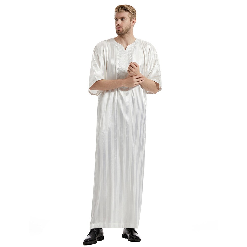 Islamic Men Clothes Dress Robe Muslim Turkey Jubbe Thobe Thoub Saudi Arabic Traditional Kaftan Abaya Dubai Eid Ramadan Clothing