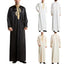 Men Muslim Islamic Kaftan Arabic Embroidery Long Sleeve Stand Collar Robes Vintage Dubai Caftan Men Jubba Thobe S-3XL