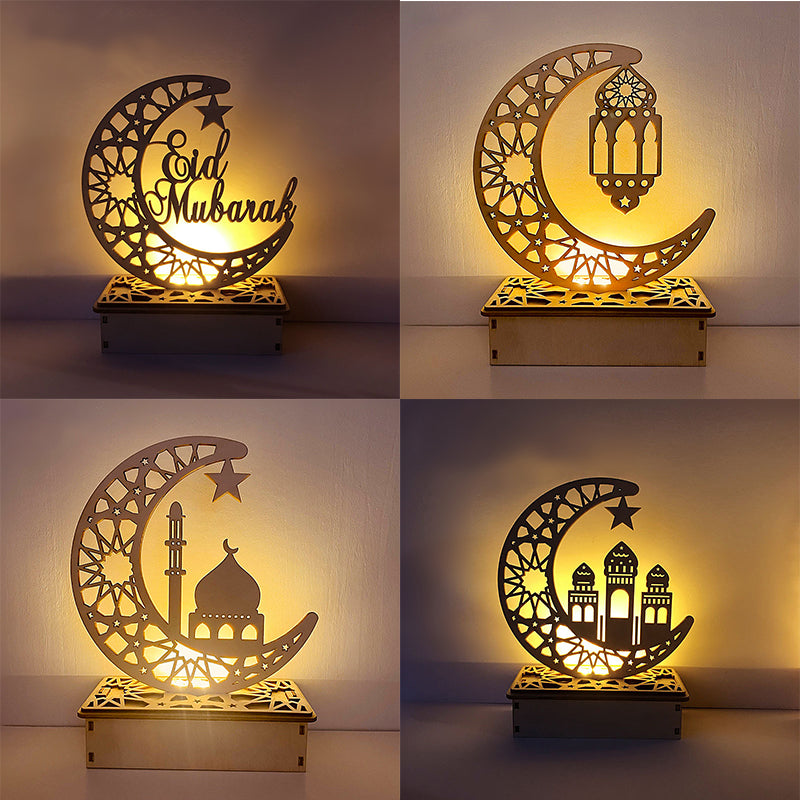 Ramadan Decoration Festival Wooden Moon Star Lights Deco Bedroom Decoration Ramadan 2023 Ramadan Party Lighting Decorative Lamps