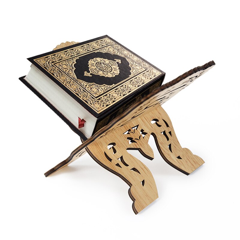 2pcs Wooden Eid Mubarak Holy Book Stand Holder Ramadan Mubarak Decoration For Islamic Muslim Ramadan Kareem Eid Al-fitr Gifts