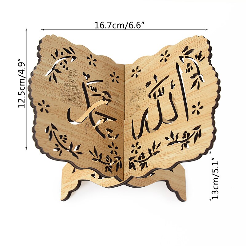 2pcs Wooden Eid Mubarak Holy Book Stand Holder Ramadan Mubarak Decoration For Islamic Muslim Ramadan Kareem Eid Al-fitr Gifts