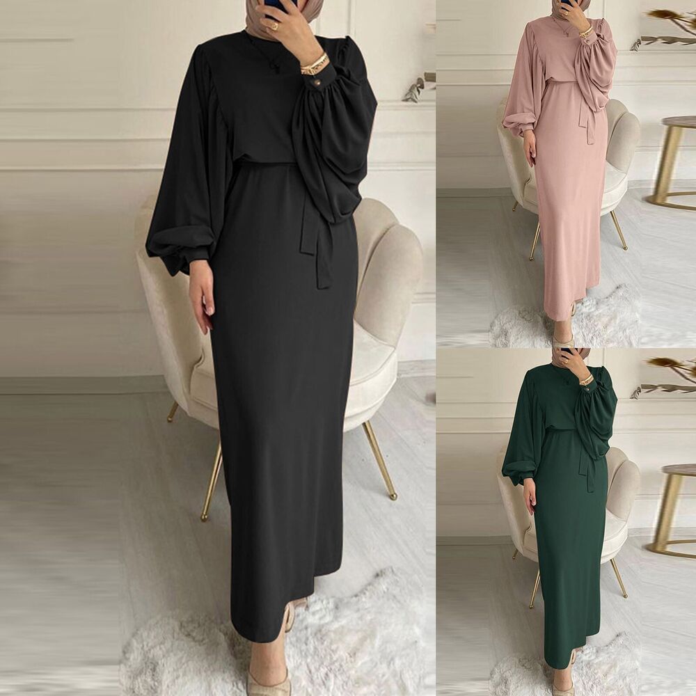 Women's Muslim Long Sleeve Dress Islamic Prayer Clothes