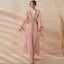 Pink Abaya Dubai Turkey Robe Sets Ramadan Muslim Women Maxi Dress Morocco Kaftan