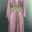 Pink Abaya Dubai Turkey Robe Sets Ramadan Muslim Women Maxi Dress Morocco Kaftan