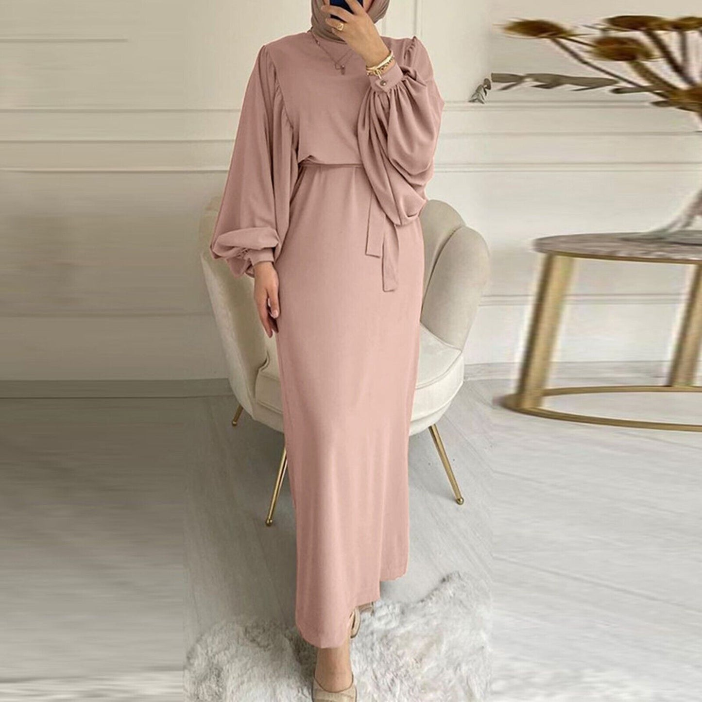 Women's Muslim Long Sleeve Dress Islamic Prayer Clothes