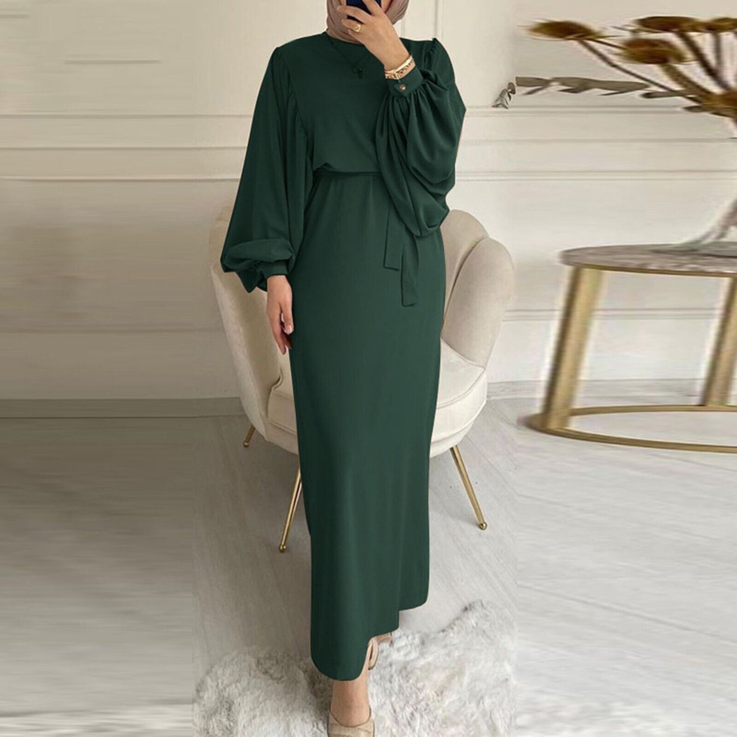 Women's Muslim Long Sleeve Dress Islamic Prayer Clothes