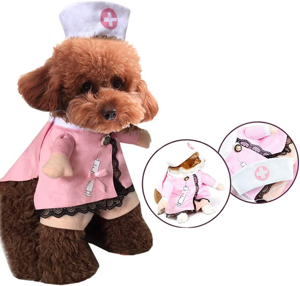 Pets Cat Puppy Funny Cosplay Nurse Costume