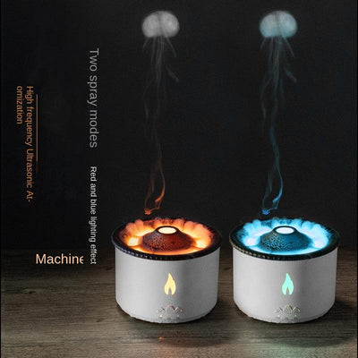 New Flame Aroma Diffuser Creative Volcano Aromatherapy Humidifier Household Mist Essential Oil Automatic Aerosol Dispenser Ultrasonic Aroma Diffuser