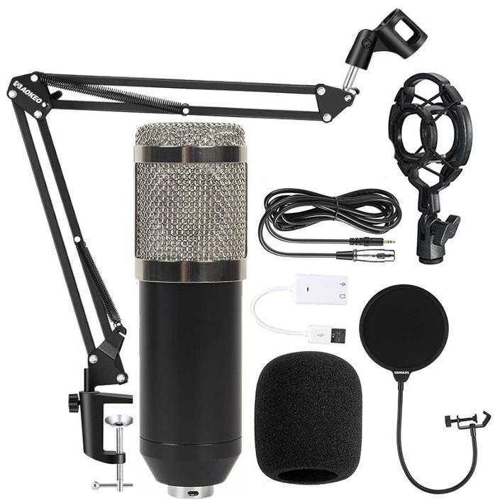 USB Microphone, 192KHZ/24Bit Plug & Play PC Computer Podcast Condenser Cardioid Metal Mic Kit with Professional Sound Chipset for Vedio, Recording, Gaming, Singing, Live Streaming