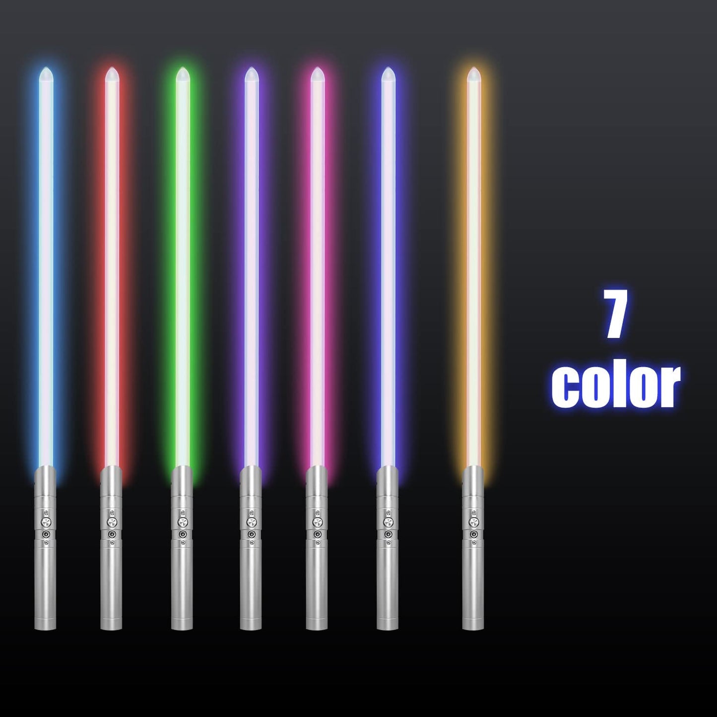 Star Wars Lightsaber 2 Pack Metal Hilt Light Saber RGB 7 Colors Changeable 3 Sound Modes 2 in 1 Dueling Lightsaber Rechargeable Light Sabers for Adults Kids Halloween Cosplay