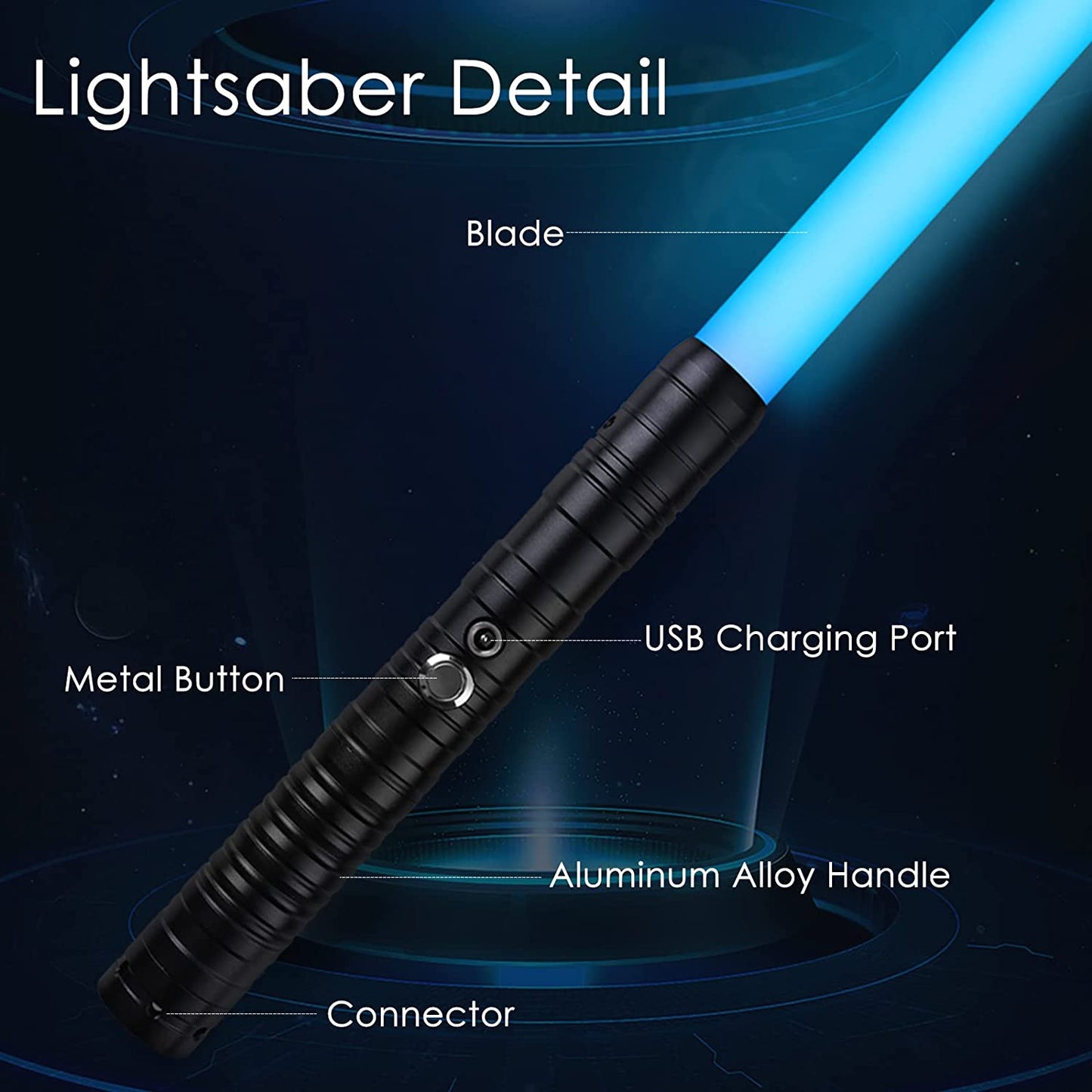 Star Wars Lightsaber 2 Pack Metal Hilt Light Saber RGB 7 Colors Changeable 3 Sound Modes 2 in 1 Dueling Lightsaber Rechargeable Light Sabers for Adults Kids Halloween Cosplay