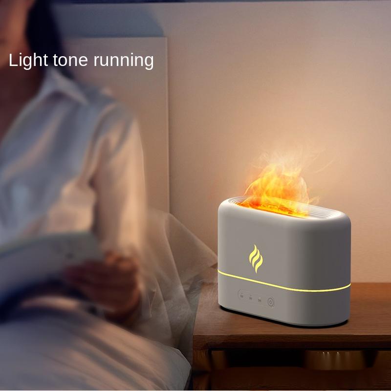 New Simulation Flame Ultrasonic Aroma Diffuser Seven-Color Gradient Creative Household Ultrasonic Aroma Diffuser Flame Humidifier