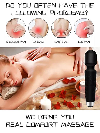 Waterproof Rechargeable Vibrator Wand - 20 Patterns & 8 Speeds - Clit Vibrator | Personal Wand Massager | Quiet & Small Female Adult Toys