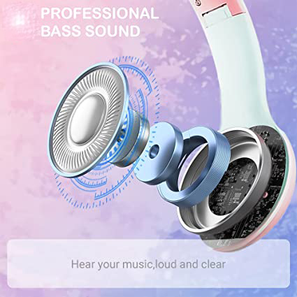 LED Cat Ear Wireless Bluetooth Noise Reduction Earphones With External Mic