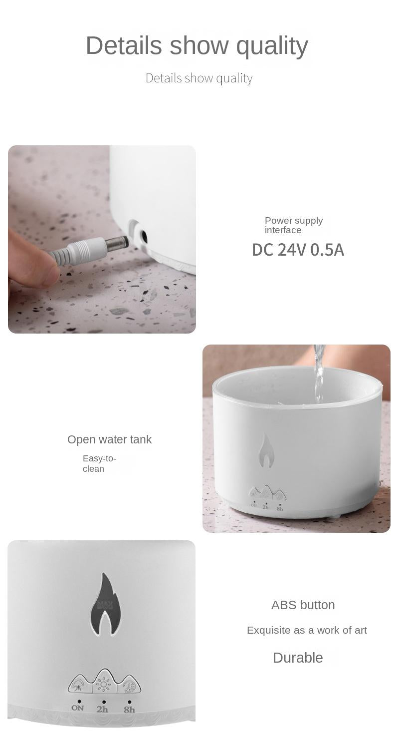 New Flame Aroma Diffuser Creative Volcano Aromatherapy Humidifier Household Mist Essential Oil Automatic Aerosol Dispenser Ultrasonic Aroma Diffuser