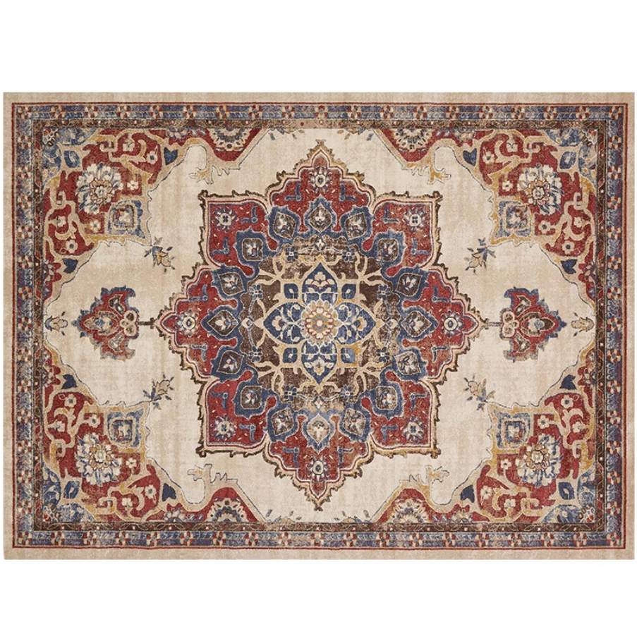 Bohemian Style Vintage Rug - Stain Resistant Rugs for Living Room Bedroom