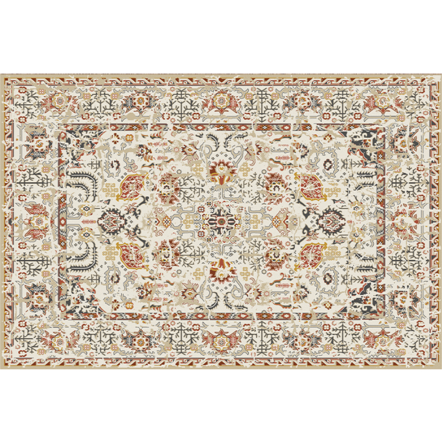 Bohemian Style Vintage Rug - Stain Resistant Rugs for Living Room Bedroom