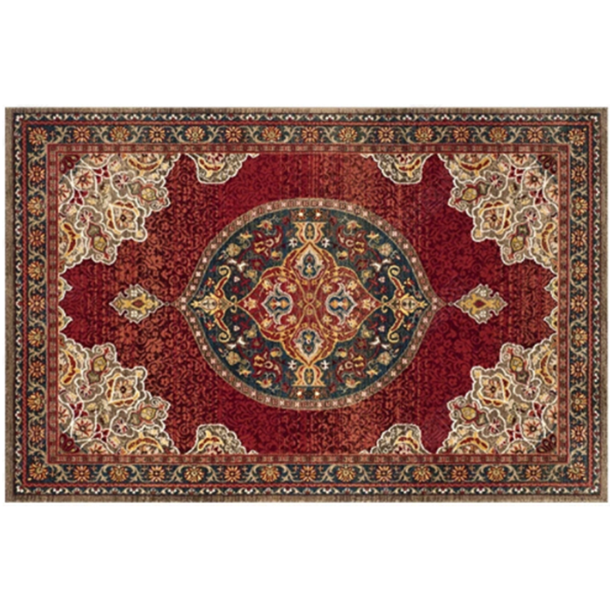 Bohemian Style Vintage Rug - Stain Resistant Rugs for Living Room Bedroom