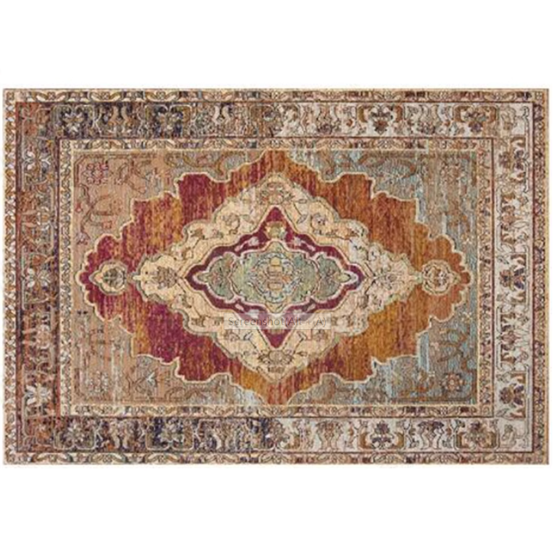 Bohemian Style Vintage Rug - Stain Resistant Rugs for Living Room Bedroom