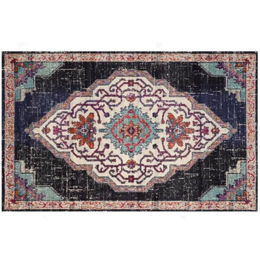 Bohemian Style Vintage Rug - Stain Resistant Rugs for Living Room Bedroom