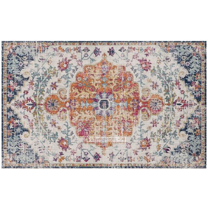 Bohemian Style Vintage Rug - Stain Resistant Rugs for Living Room Bedroom