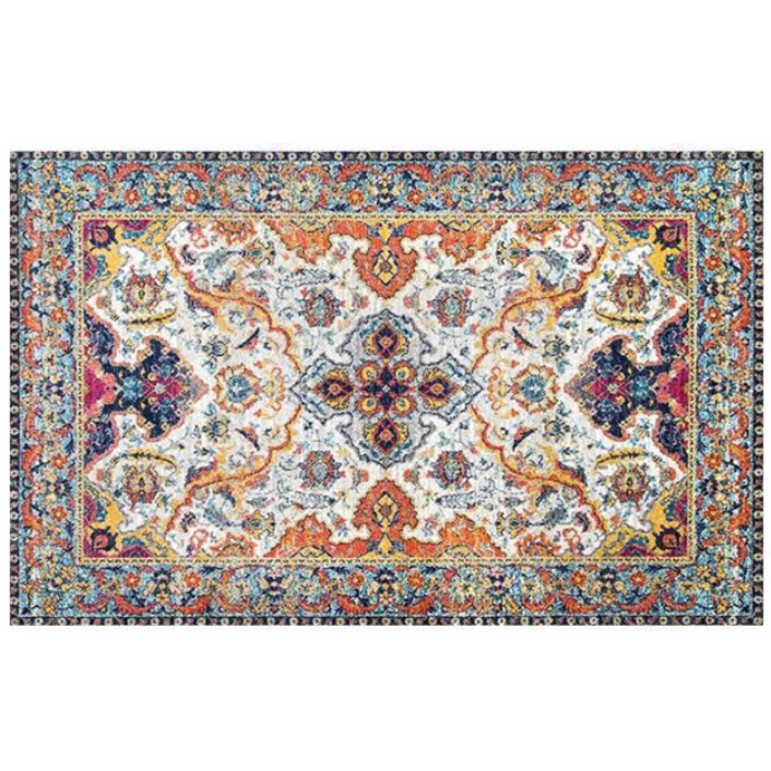 Bohemian Style Vintage Rug - Stain Resistant Rugs for Living Room Bedroom