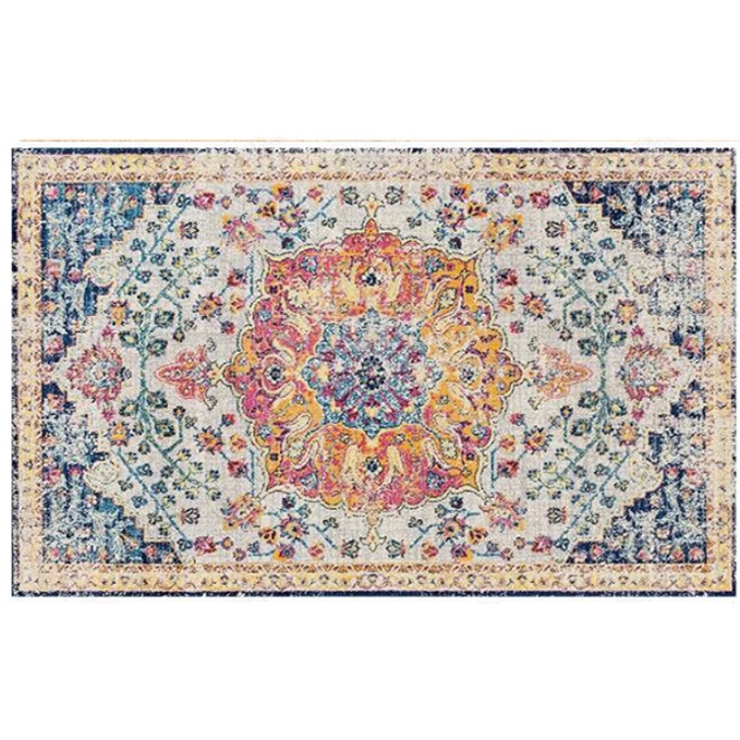 Bohemian Style Vintage Rug - Stain Resistant Rugs for Living Room Bedroom