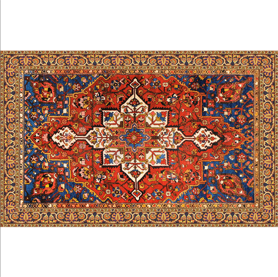 Bohemian Style Vintage Rug - Stain Resistant Rugs for Living Room Bedroom