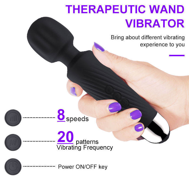 Waterproof Rechargeable Vibrator Wand - 20 Patterns & 8 Speeds - Clit Vibrator | Personal Wand Massager | Quiet & Small Female Adult Toys